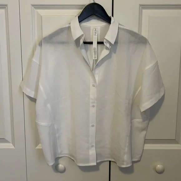 lululemon dress shirt women Lululemon Full Day Ahead Shirt - Black / Black